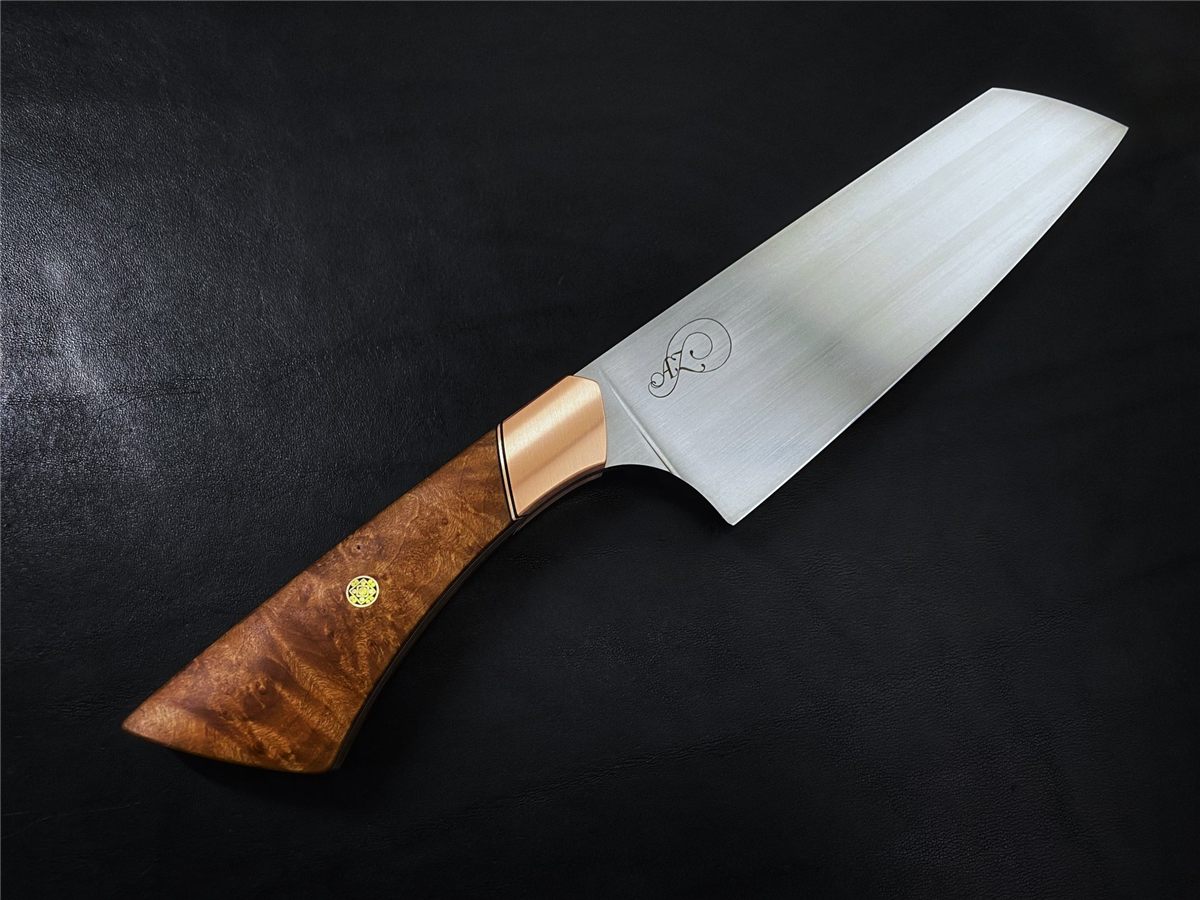 Copper Raptor - custom knife with copper accents